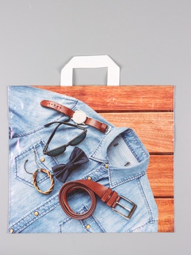 Пакет «Мужской акцент», полиэтиленовый с петлевой ручкой, 40×36 + 3 см, 110 мкм 10962429