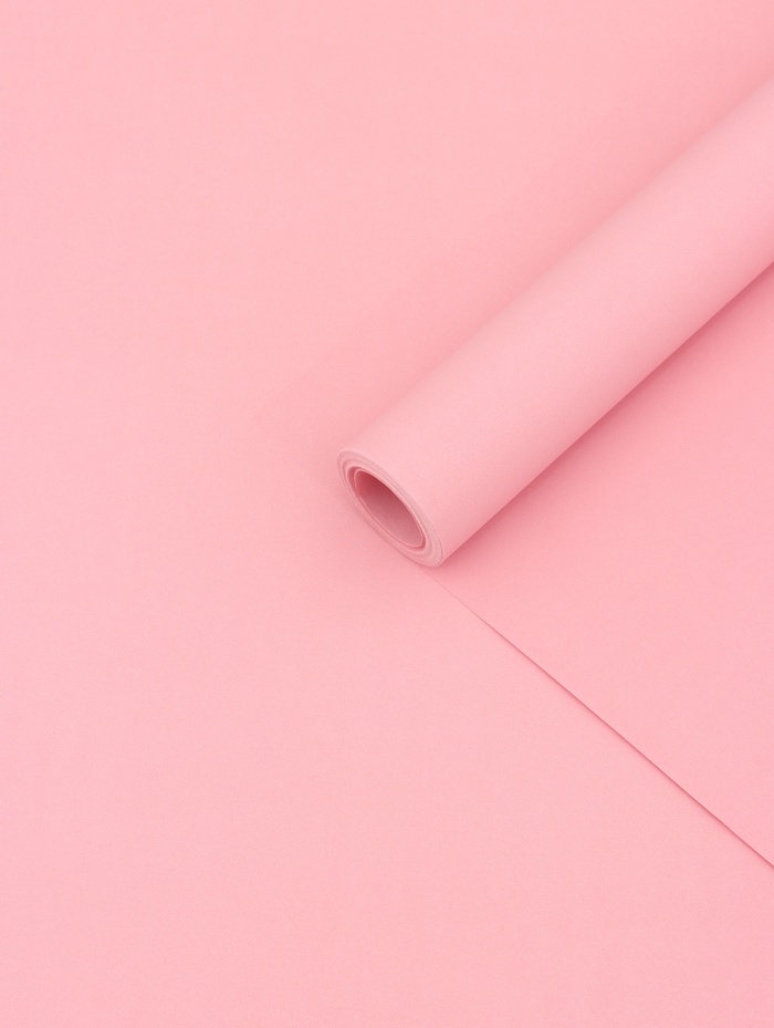 Бумага упаковочная крафт, двусторонняя, розовый, 0.68×10±5% м - Фото 1