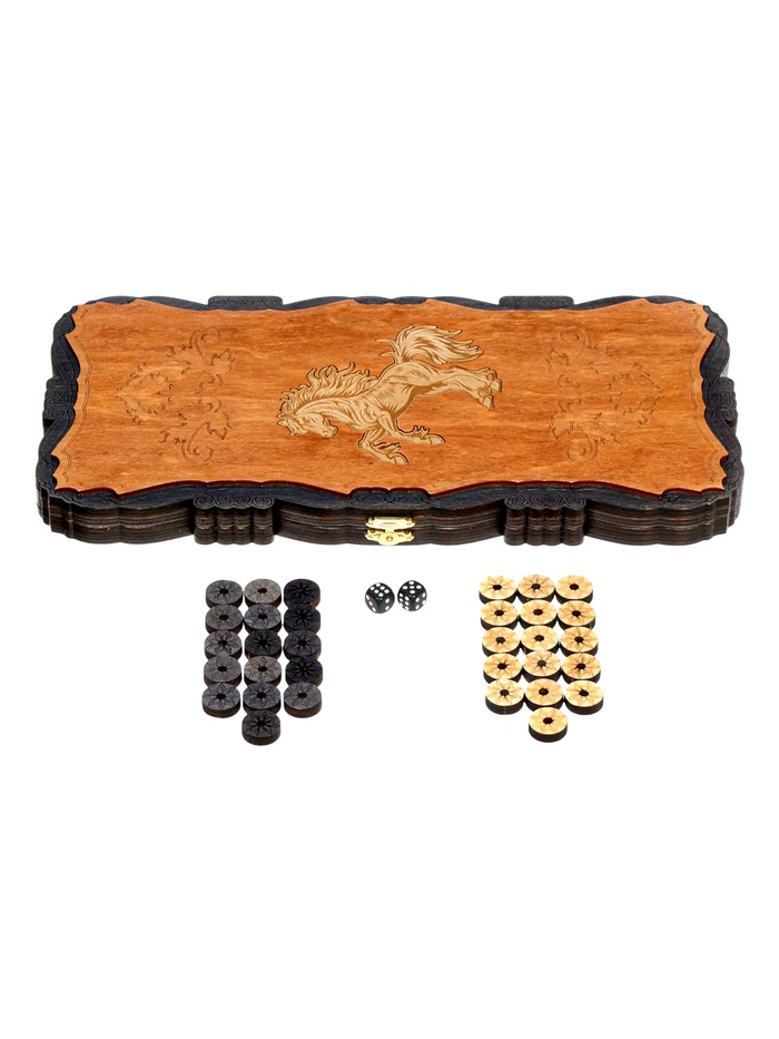 Нарды классические деревянные «Конь», мини, 37×20 см - Фото 1