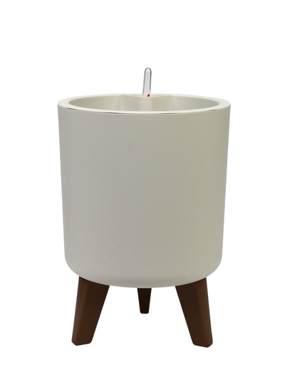 Кашпо для цветов «Флориан», 11 л, d=25 см, h=39.5 см, пластиковое, с автополивом, на ножках, белое