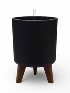 Кашпо для цветов «Флориан», 11 л, d=25 см, h=39.5 см, пластиковое, с автополивом, на ножках, серое - Фото 1