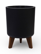 Кашпо для цветов «Флориан», 11 л, d=25 см, h=39.5 см, пластиковое, с автополивом, на ножках, серое  (артикул 10970947)  большой выбор товаров оптом и в розницу по низким ценам с доставкой