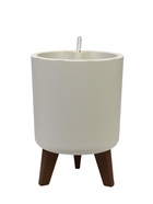 Кашпо на ножках с автополивом 19 л d30 см h_см белый ротанг ФЛОРИАН 10970948