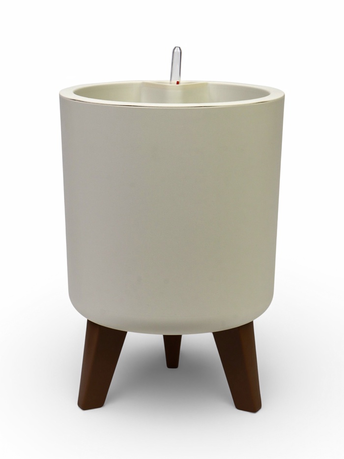 Кашпо для цветов «Флориан», 19 л, d=30 см, h=44.7 см, пластиковое, с автополивом, на ножках, белое - Фото 1