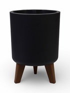 Кашпо для цветов «Флориан», 19 л, d=30 см, h=44.7 см, пластиковое, с автополивом, на ножках, серое  (артикул 10970949)  большой выбор товаров оптом и в розницу по низким ценам с доставкой