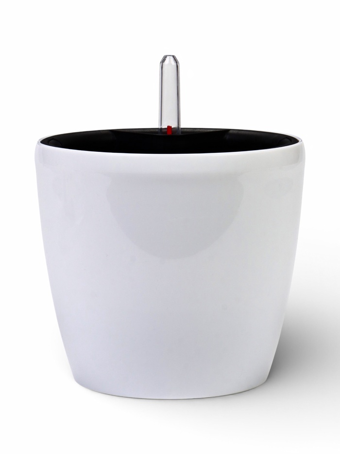 Кашпо для цветов «Анфа», 1.8 л, d=15 см, h=13.5 см, пластиковое, с автополивом, со вставкой, белое - Фото 1