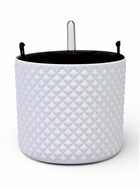 Кашпо для цветов «Фасет», 2 л, d=15 см, h=14 см, пластиковое, с автополивом, со вставкой, белое - Фото 2