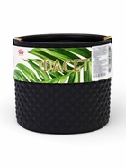 Кашпо для цветов «Фасет», 2 л, d=15 см, h=14 см, пластиковое, с автополивом, со вставкой, серое  (артикул 10970955)  большой выбор товаров оптом и в розницу по низким ценам с доставкой