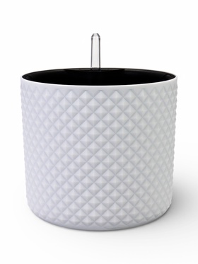 Кашпо с автополивом и вставкой 3,5 л d 18 см h_см белый ФАСЕТ 10970956