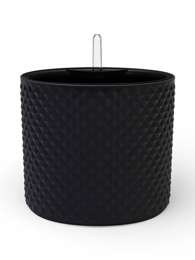 Кашпо для цветов «Фасет», 3.5 л, d=18 см, h=16.5 см, пластиковое, с автополивом, со вставкой, серое