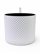 Кашпо с автополивом и вставкой 6,2 л d 22 см h_см белый ФАСЕТ 10970958