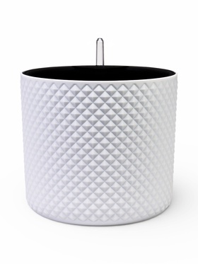 Кашпо с автополивом и вставкой 6,2 л d 22 см h_см белый ФАСЕТ 10970958