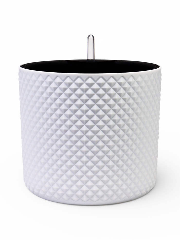 Кашпо для цветов «Фасет», 6.2 л, d=22 см, h=20 см, пластиковое, с автополивом, со вставкой, белое - Фото 1