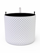 Кашпо для цветов «Фасет», 6.2 л, d=22 см, h=20 см, пластиковое, с автополивом, со вставкой, белое  (артикул 10970958)  большой выбор товаров оптом и в розницу по низким ценам с доставкой