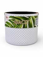 Кашпо для цветов «Фасет», 6.2 л, d=22 см, h=20 см, пластиковое, с автополивом, со вставкой, белое  (артикул 10970958)  большой выбор товаров оптом и в розницу по низким ценам с доставкой