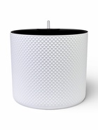 Кашпо для цветов «Фасет», 13.5 л, d=28 см, h=25.5 см, пластиковое, с автополивом, со вставкой, белое - Фото 1