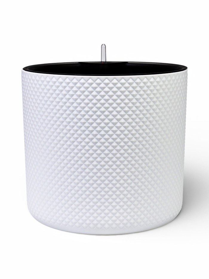 Кашпо для цветов «Фасет», 29 л, d=36 см, h=33 см, пластиковое, с автополивом, со вставкой, белое - Фото 1