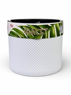 Кашпо для цветов «Фасет», 29 л, d=36 см, h=33 см, пластиковое, с автополивом, со вставкой, белое - фото 809449585