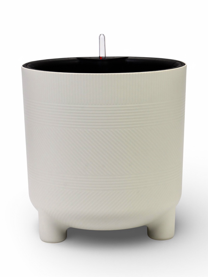 Кашпо для цветов «Шэнк», 13.5 л, d=27.5 см, h=28.7 см, пластиковое, с автополивом, со вставкой, на ножках, белое - Фото 1