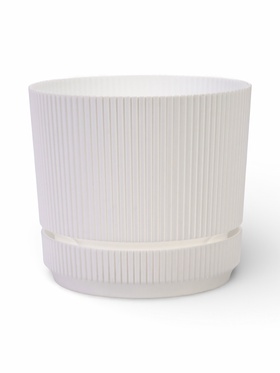 кашпо с поддоном 3,9 л d 20 см h_см белый СТРИП 10970967