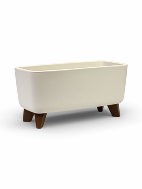 Кашпо для цветов «Флориан», 6.5 л, 39×20×19.5 см, пластиковое, на ножках, белое