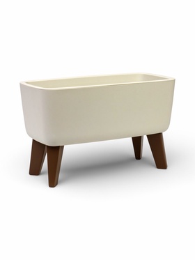 Кашпо для цветов «Флориан», 6.5 л, 39×20×24.5 см, пластиковое, на ножках, белое