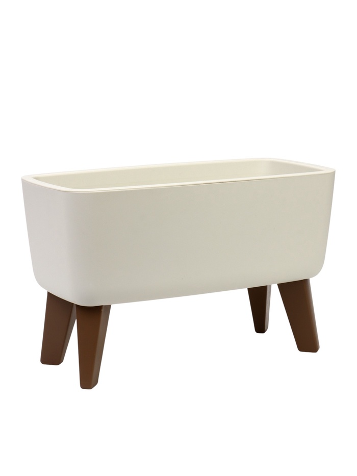 Кашпо для цветов «Флориан», 6.5 л, 39×20×24.5 см, пластиковое, на ножках, белое