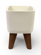 Кашпо для цветов «Флориан», 4.2 л, 39×20×24.5 см, пластиковое, на ножках, белое - фото 809449652