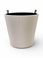 Кашпо для цветов «Стрип», 30 л, d=39 см, h=37 см, пластиковое, со вставкой, бежевое 10970974