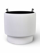 Кашпо для цветов «Стрип», 40 л, d=39 см, h=37 см, пластиковое, со вставкой, белое - фото 809449673
