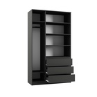 Шкаф прямой распашно трёхстворчатый «Мадера», 1200×520×2100 мм, цвет чёрный - Фото 2