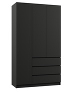Шкаф прямой распашно трёхстворчатый «Мадера», 1200×520×2100 мм, цвет чёрный - Фото 3