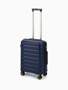 УЦЕНКА Чемодан пластиковый, 20", 38×21×56, на молнии, кодовый замок, 4 колеса, тёмно-синий - Фото 2