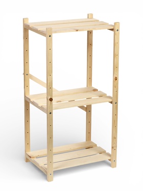 Стеллаж деревянный 3 полок 79 х 40 х 28 см, с регулируемыми полками 10963187