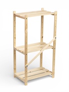 Стеллаж деревянный 3 полок 79 х 40 х 28 см, с регулируемыми полками 10963187