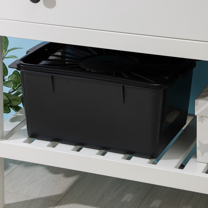 УЦЕНКА Контейнер для хранения с герметичной крышкой 18 л 370*300*200 Цвет черный - Фото 1
