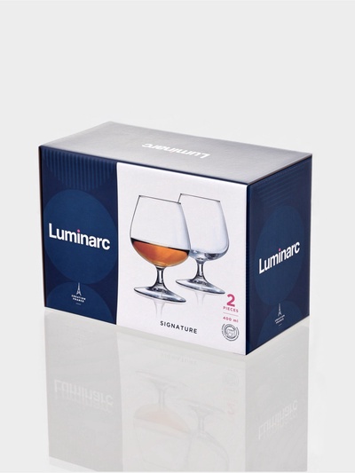 Бокалы для коньяка Luminarc «Эталон», 400 мл, размер одного бокала 9×13 см, набор 2 шт., стекло, прозрачные
