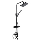 УЦЕНКА Душевая система ZEIN Z3860, смеситель, тропическая и ручная лейка, полка, латунь, черная 99 - Фото 1
