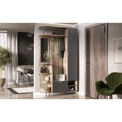 УЦЕНКА Прихожая Лика 2, 1200х364х2150, Дуб юкон/Графит