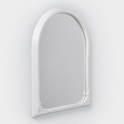 УЦЕНКА Зеркало, 49.5×39 см, полукруглое, белое