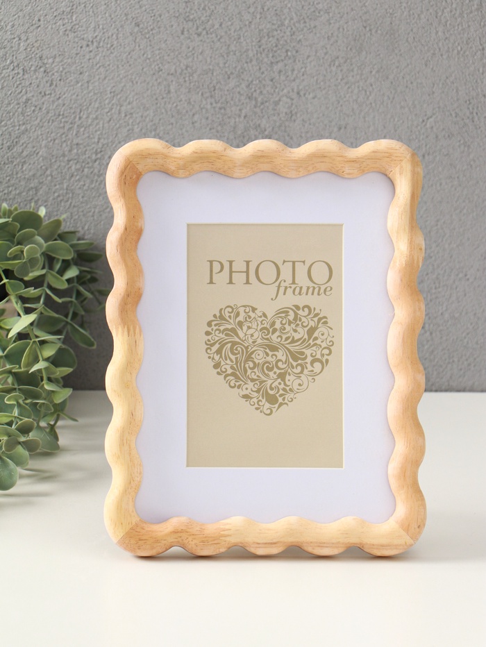 Фоторамка для фото 10×15 см с паспарту «Волна», дерево, 23.5×18.2×2 см - Фото 1