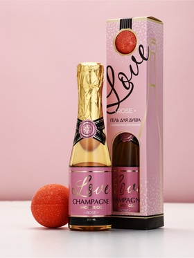 Подарочный набор Love Champagne, гель для душа шампанское 250 мл и бомбочка для ванны, Чистое счастье