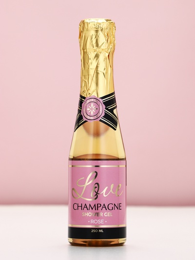 Подарочный набор Love Champagne, гель для душа шампанское 250 мл и бомбочка для ванны, Чистое счастье
