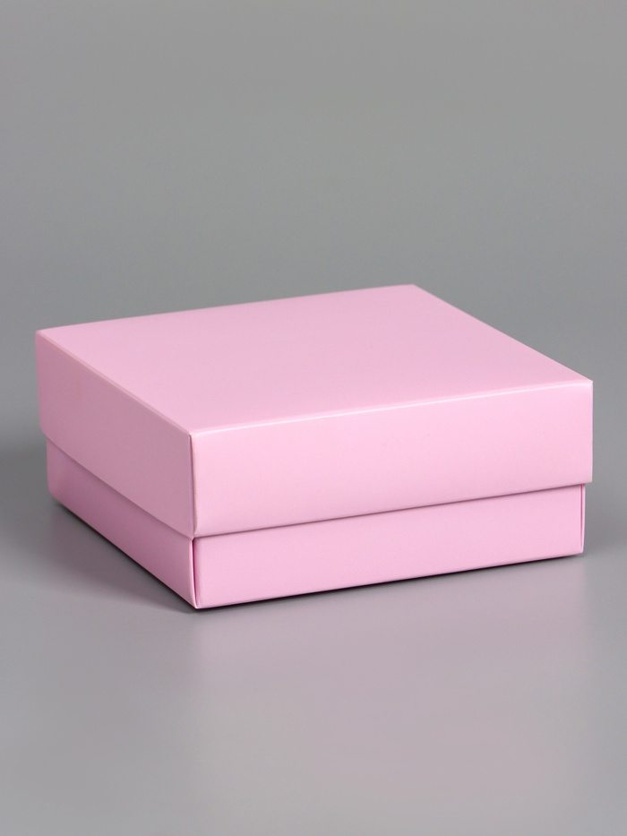 Коробка складная, крышка-дно, розовая, 12×12×5 см - Фото 1