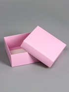 Коробка складная, крышка-дно, розовая, 12?12?5 см (комплект 5 шт) - фото 65463635