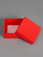Коробка складная, крышка-дно, красная, 12×12×5 см - Фото 4