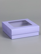 Коробка складная, крышка-дно, с окном, сиреневая, 15×15×5 см 10919413