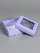 Коробка складная, крышка-дно, с окном, сиреневая, 15×15×5 см 10919413