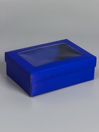Коробка складная «Синяя», с окном, крышка-дно, 21×15×7 см 10919414