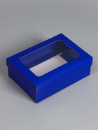 Коробка складная «Синяя», с окном, крышка-дно, 21×15×7 см 10919414